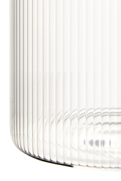 Freska Ribbed Round Glass Jar with Black Lid 700ml