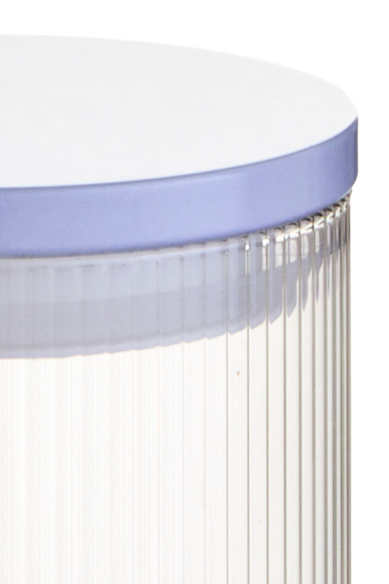 Freska Ribbed Round Glass Jar with White Lid 700ml