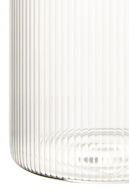 Freska Ribbed Round Glass Jar with White Lid 700ml