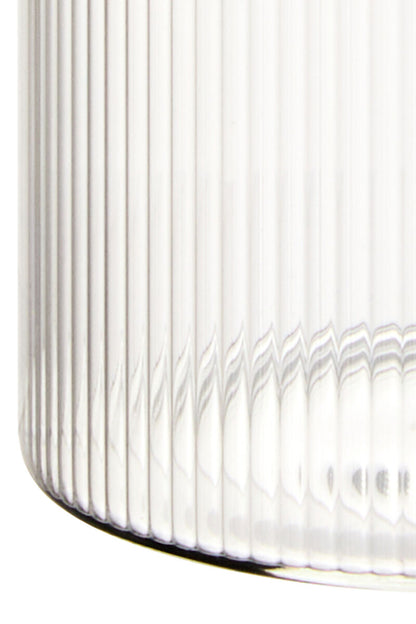 Freska Ribbed Round Glass Jar with Silver Lid 500ml
