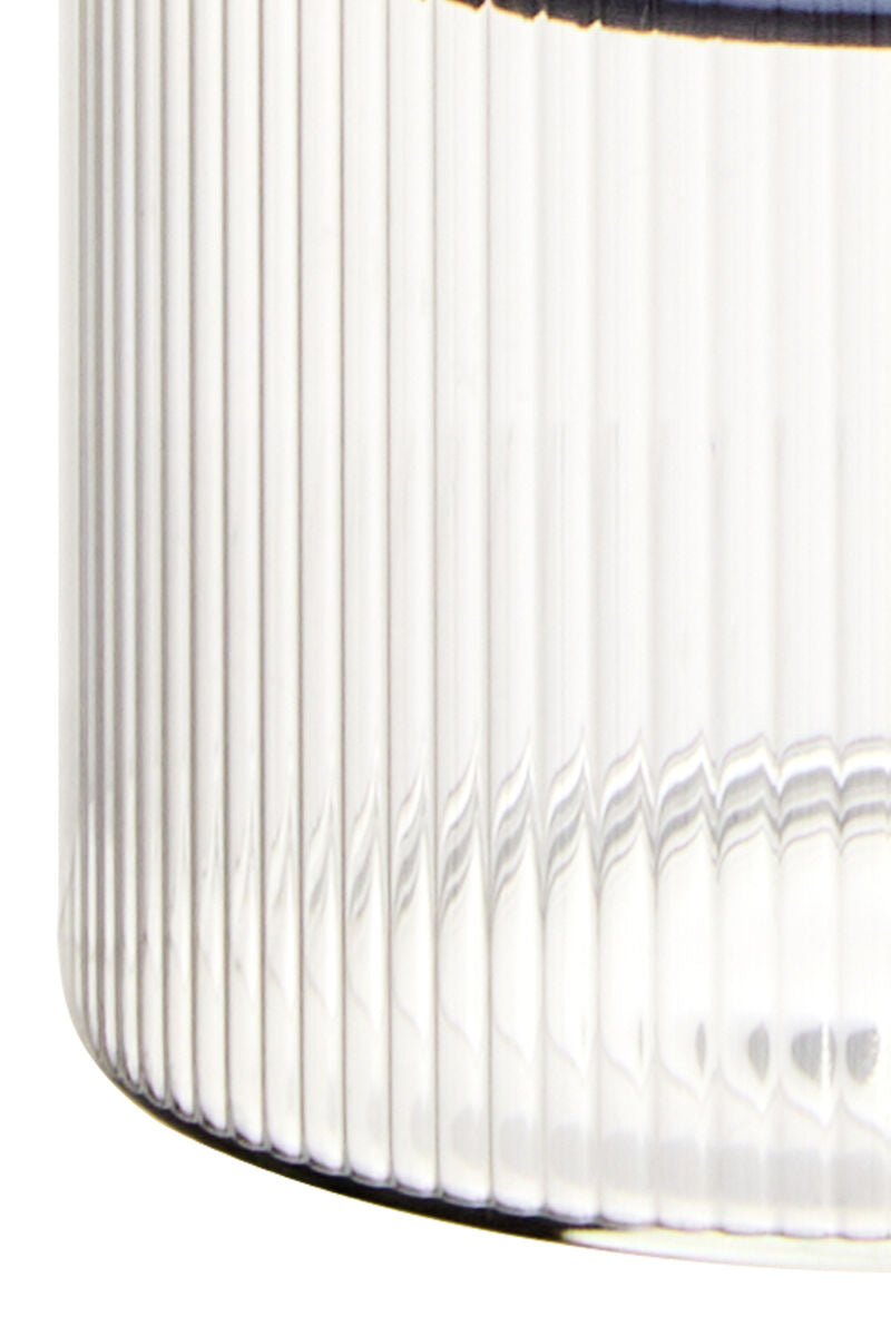 Freska Ribbed Round Glass Jar with Black Lid 500ml
