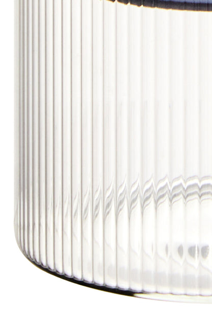 Freska Ribbed Round Glass Jar with Black Lid 500ml