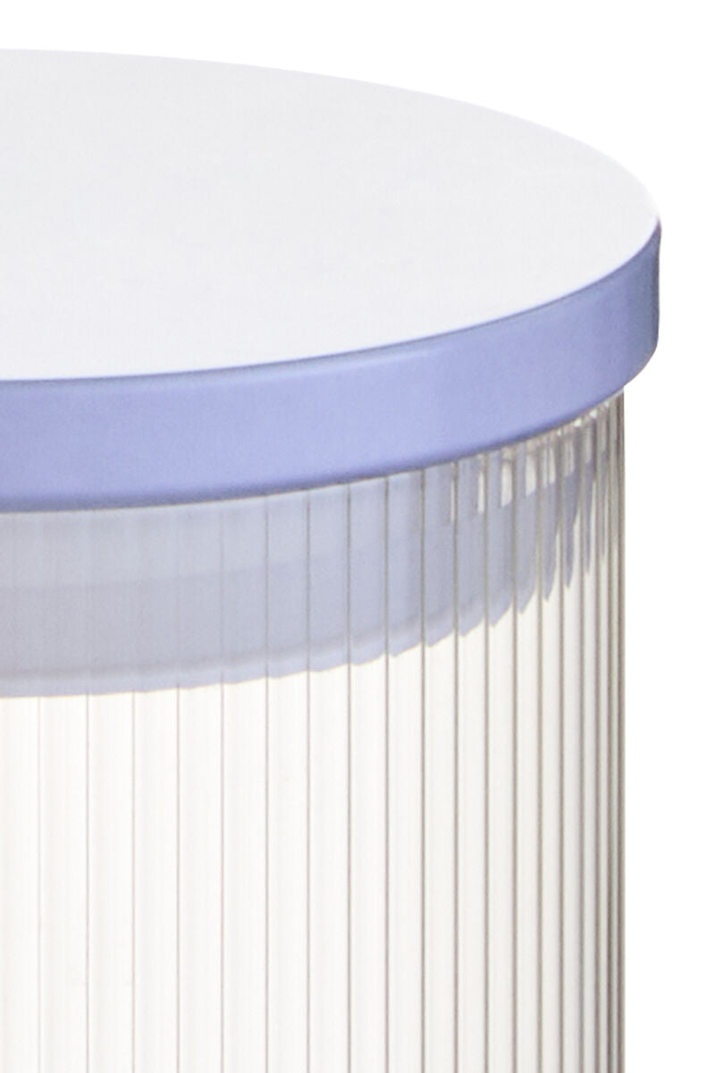 Freska Ribbed Round Glass Jar with White Lid 500ml