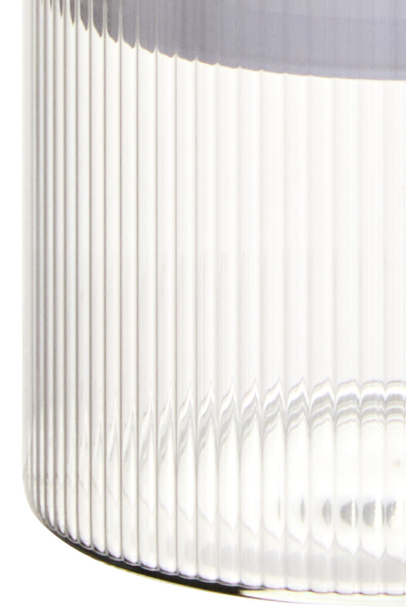 Freska Ribbed Round Glass Jar with White Lid 500ml