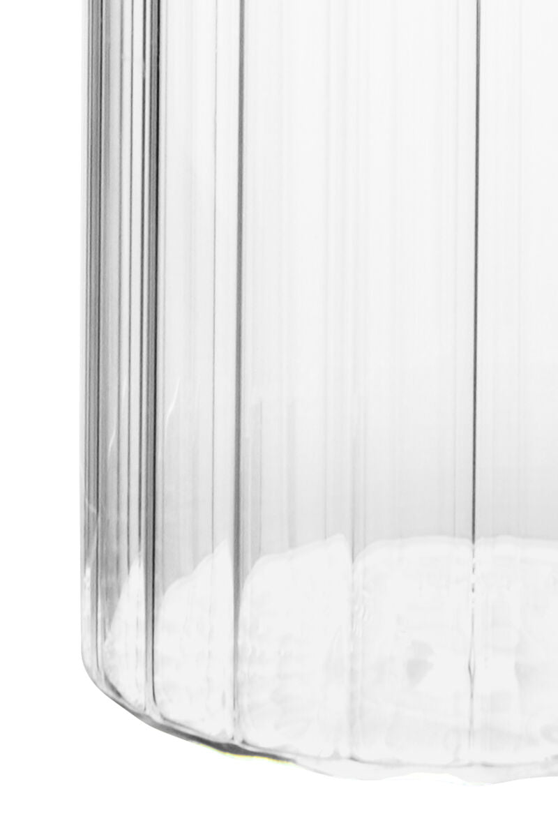 Freska Ribbed Round Glass Jar with Acacia Wood Lid 800ml