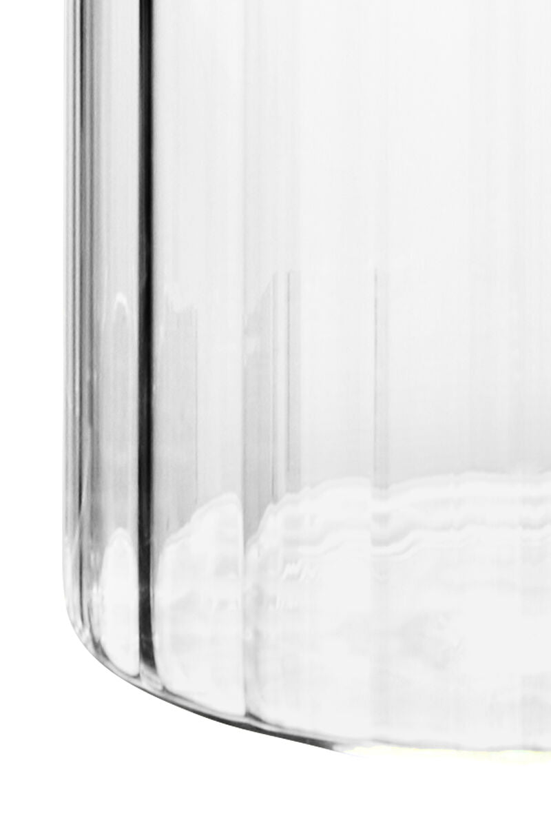 Freska Ribbed Round Glass Jar with Acacia Wood Lid 550ml