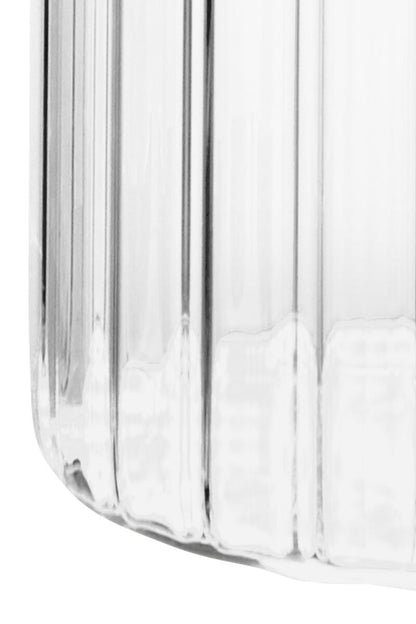 Freska Ribbed Round Glass Jar with Acacia Wood Lid 250ml