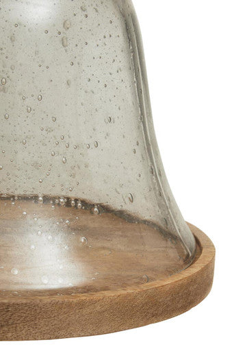 Garner Glass Cheese Dome With Mango Wood Base