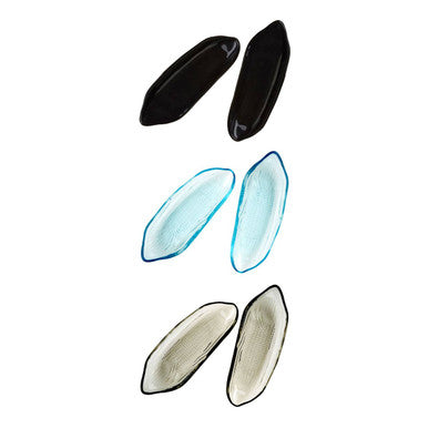 Set Of Two Corn On The Cob Blue Coloured Glass Dishes