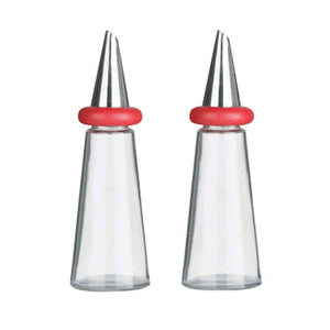 Red Plastic Oil and Vinegar Set | Cone Condiments