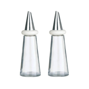 Cream Plastic Oil and Vinegar Set | Cone Condiments