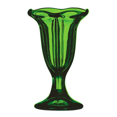 Green Coloured Glass Sundae Dish