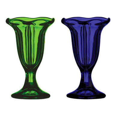 Green Coloured Glass Sundae Dish
