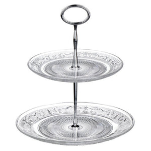 Molly Clear Glass 2 Tier Cake Stand