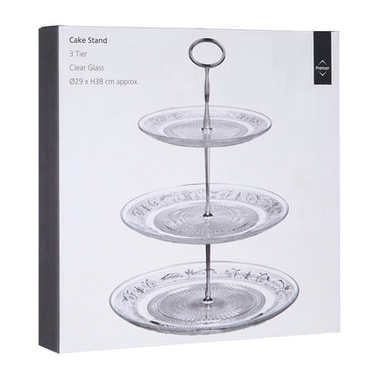 Molly Clear Glass 3 Tier Cake Stand