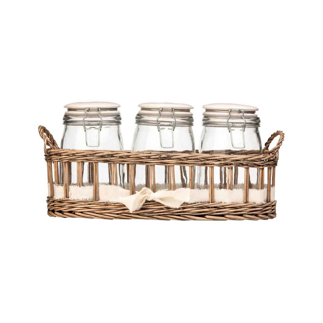 Country Cottage Glass Storage Jars - Set of 3