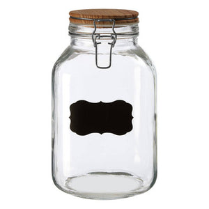 Glass Storage Jar with Wooden Lid 3000ml | Grocer