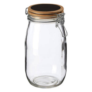 Appert Clear Glass Storage Jar with Pine Wood Chalkboard Lid 1500ml
