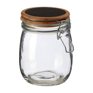 Appert Clear Glass Storage Jar with Pine Wood Chalkboard Lid 750ml