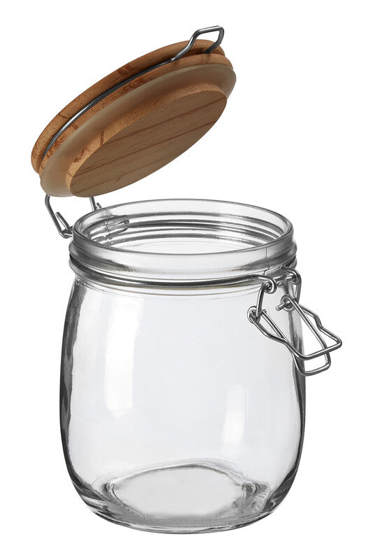 Appert Glass Storage Jar With Wooden Lid 750 Ml