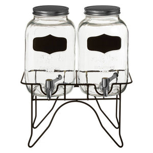 Grocer Set Of 2 Drink Dispensers With Stand