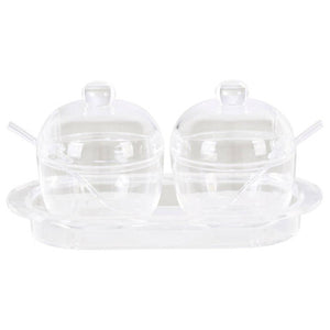 Gozo Set Of 2 Condiment Pots Withy Tray