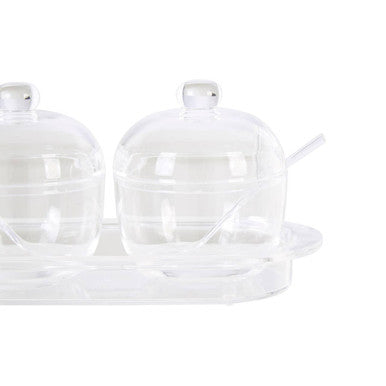 Gozo Set Of 2 Condiment Pots Withy Tray