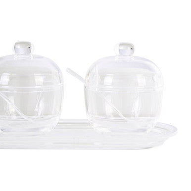 Gozo Set Of 3 Condiment Pots with Tray
