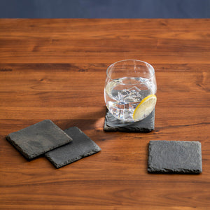 Preto Set of Four Square Coasters | Slate