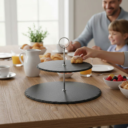 Slate 2 Tier Round Cake Stand