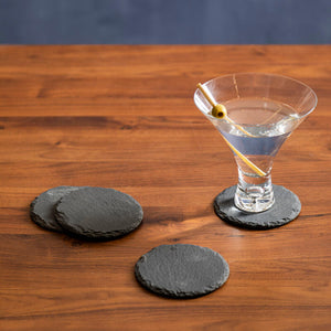 Preto Set of Four Round Coasters | Slate