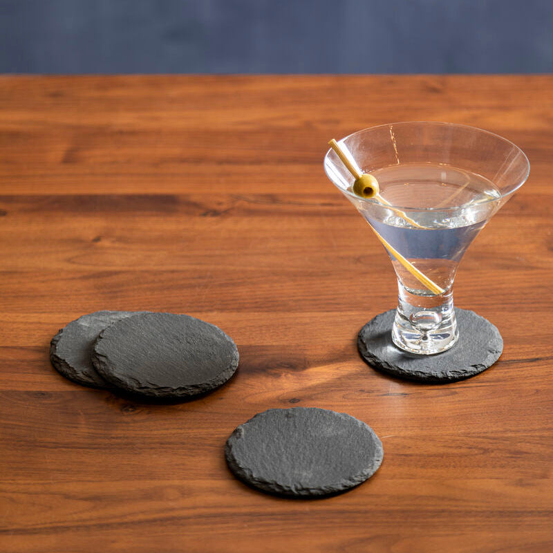 Set Of Four Slate Round Coasters