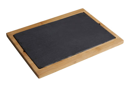 Kora Acacia Wood And Slate Serving Board - Image 1