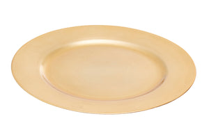 33cm Dia Flat Gold Decorative Charger Plate