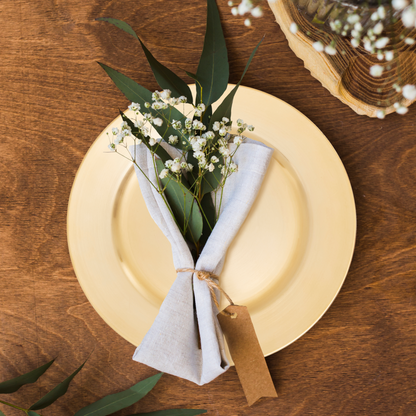 33cm Dia Flat Gold Decorative Charger Plate