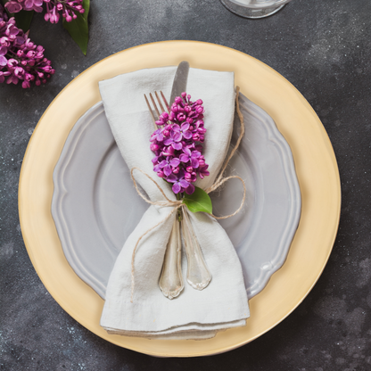 33cm Dia Flat Gold Decorative Charger Plate