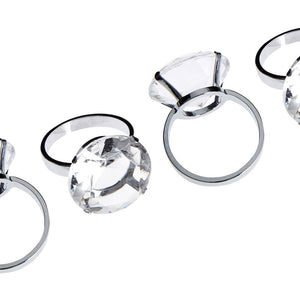 Set of Four Clear Napkin Rings | Diamante