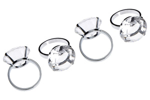 Set Of Four Clear Diamante Napkin Rings