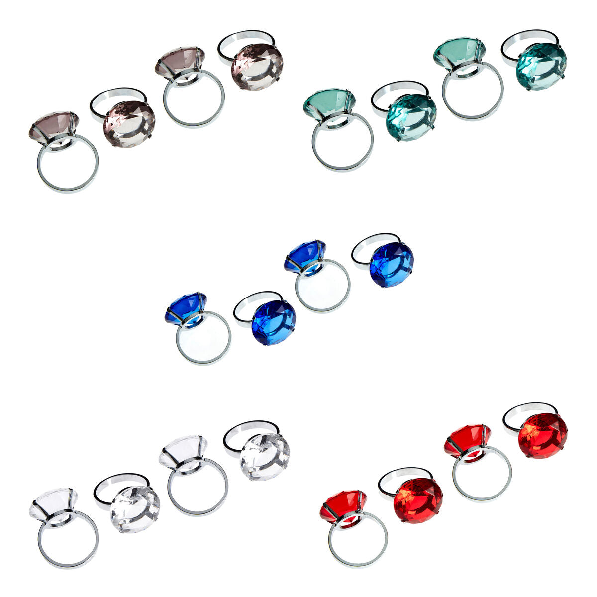 Set Of Four Clear Diamante Napkin Rings - Image 2