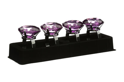 Set Of Four Purple Diamante Napkin Rings