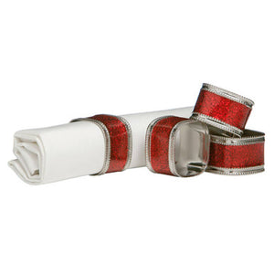 Set of Four Red Ring | Glitter Napkin