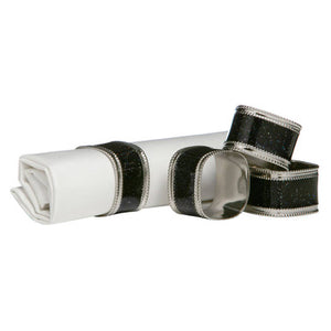 Set of Four Black Rings | Glitter Napkin