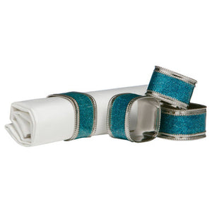Set of Four Turquoise Rings | Glitter Napkin