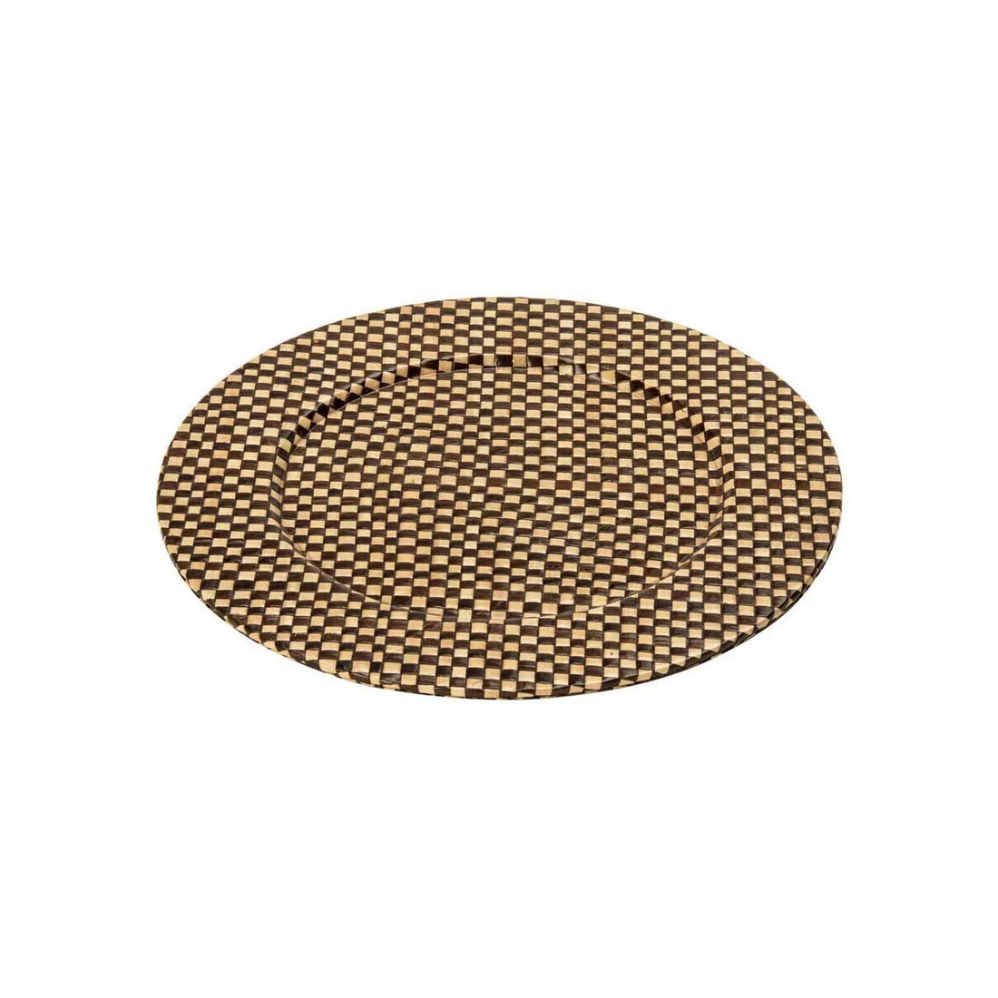 Pandanus Black And Natural Charger Plate