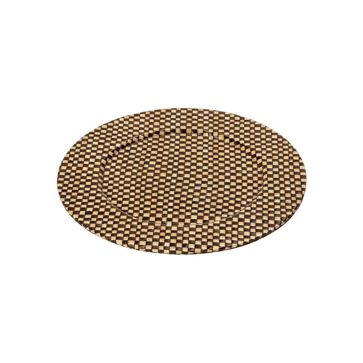 Pandanus Black And Natural Charger Plate