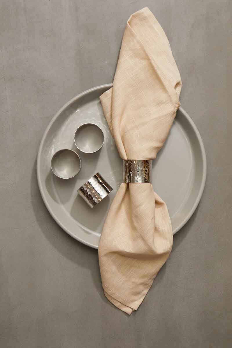 Set Of Four Silver Finish Napkin Rings
