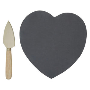 Heart Slate Cheese Board with Gold Knife | Carter
