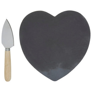 Heart Slate Cheese Board with Knife | Carter