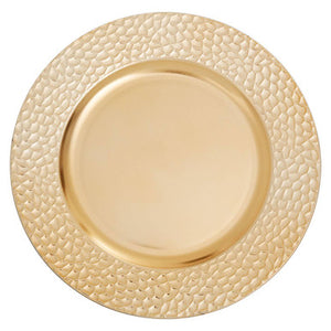 Dia Gold Charger Plate With Hammered Rim