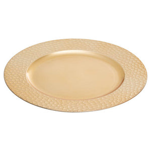 Dia Gold Charger Plate With Hammered Rim